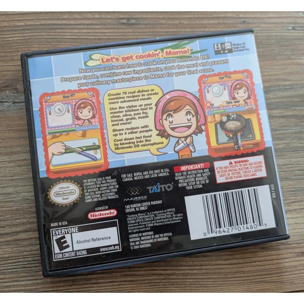 Cooking Mama Nintendo DS 2006 NTSC-U/C E Simulation Cooking Game Manual Included